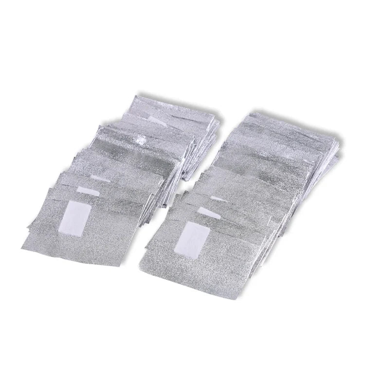 100Pcs Aluminium Foil Nail Polish Remover Wraps Disposable Soak Off Acrylic Gel Polish Remove Paper for Makeup Nails Clean Tools