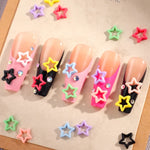 100cs/bag Macaron Hollow Star Nail Charms Five Pointed Star Nail Art Decoration Kawaii Accessories Manicure Design Supplies
