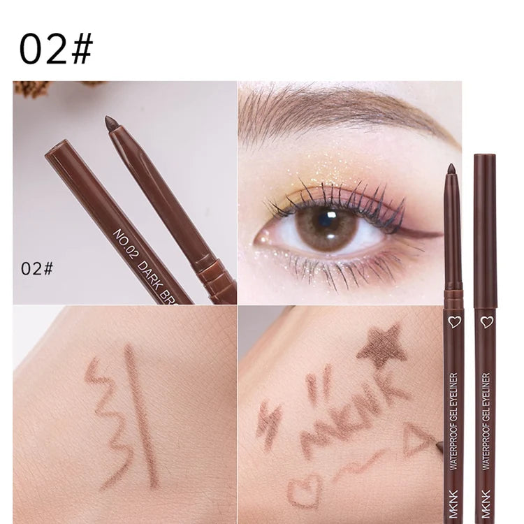 10pcs Black And Brown Ultra Fine Smooth Eyeliner Gel Pen Is Not Easy To Faint Makeup Pen Head Ultra Fine Suitable For Beginners