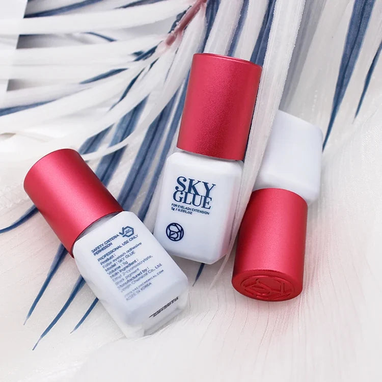 1 Bottle SKY Glue for Eyelash Extensions 5ml Original Sky S+ Black Red Blue Cap False Lash Glue Sky TD Transparent Glue Supplier