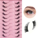 10 Pairs Half Lashes Natural Look Wispy Fluffy Cat Eye Look Natural Short Accent Lashes End Lashes Corner Eyelashes 3/4 Lashes R
