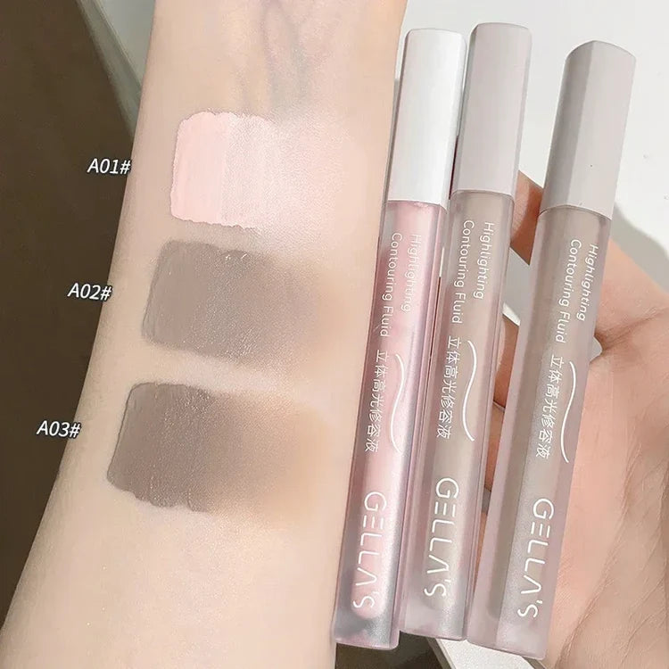 1/3pcs Set Facial Liquid Contour Stick 3D Cement Grey Nose Shadow Cream High Gloss Brighten Highlighter Bronzer Concealer Makeup