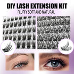 1 Box/120 Clusters Mink Eyelashes 8-14mm Individual Lashes Natural Look D Curl Fluffy Cluster Lashes DIY Eyelash Extension Tools