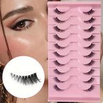 10 Pairs Half Lashes Natural Look Wispy Fluffy Cat Eye Look Natural Short Accent Lashes End Lashes Corner Eyelashes 3/4 Lashes R