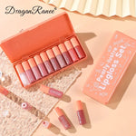 10colors Orange Water Sample Lip Glaze Lipstick Set Moisturizing Lip Gloss Lip Gloss Dye Lipstick lovely set