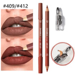 1 Matte Double-Ended Lipliner+1 Sharpening,Waterproof Long Lasting Color Payoff,Easy To Apply, Precisely Outlines The Lip Shape.
