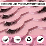 10 Pairs Half Lashes Natural Look Wispy Fluffy Cat Eye Look Natural Short Accent Lashes End Lashes Corner Eyelashes 3/4 Lashes R