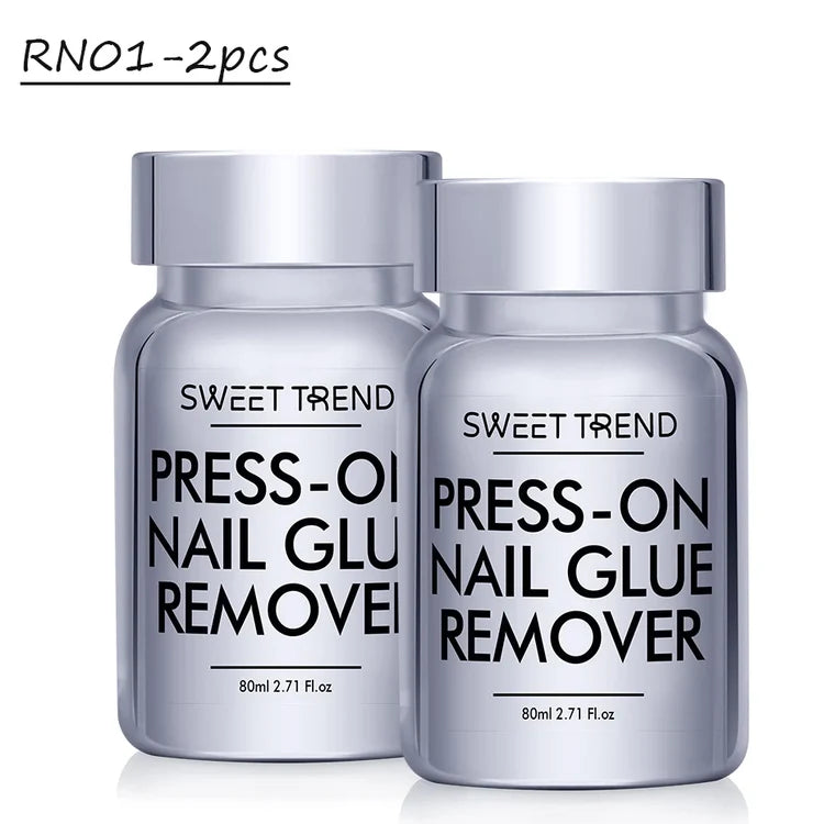 1/2pcs 80ml Nail Glue Remover for Press on Nails Easy Removal Solid Adhesives Gel on False Nail Tips Remover Tools Nail Supplies