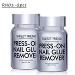 1/2pcs 80ml Nail Glue Remover for Press on Nails Easy Removal Solid Adhesives Gel on False Nail Tips Remover Tools Nail Supplies