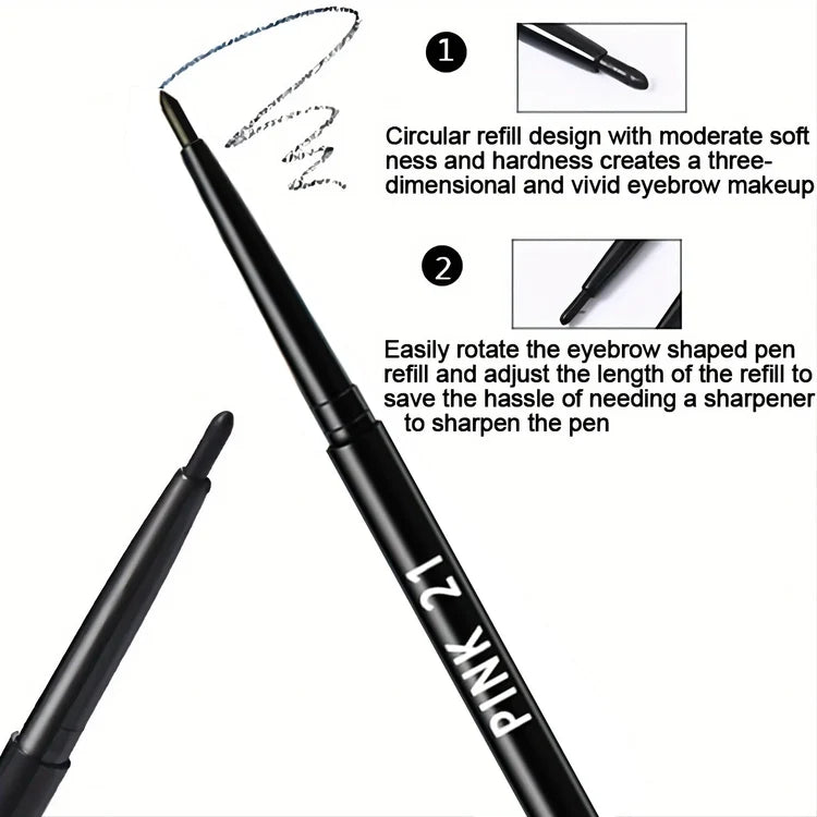 10Pcs Long-Lasting Black Eyeliner Pencils -Waterproof, Sweatproof and Smudge-Proof with Easy Twist Eyeliner Pencils