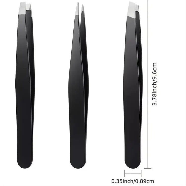 1/3Piece Premium Stainless Steel Eyebrow Tweezers Set Precision Sharp Flat/Slant/Pointed Tip Tweezers for Body