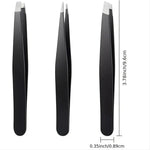 1/3Piece Premium Stainless Steel Eyebrow Tweezers Set Precision Sharp Flat/Slant/Pointed Tip Tweezers for Body