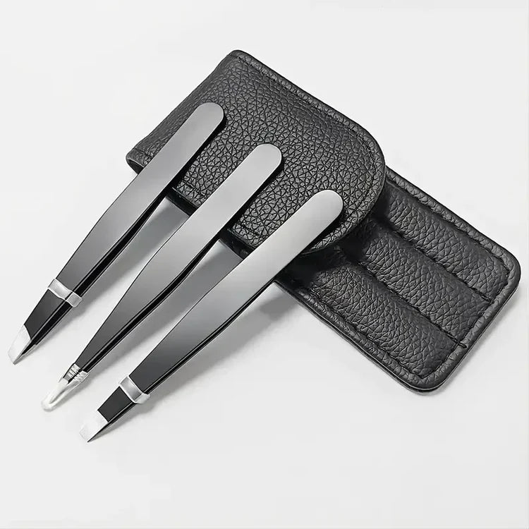 1/3Piece Premium Stainless Steel Eyebrow Tweezers Set Precision Sharp Flat/Slant/Pointed Tip Tweezers for Body