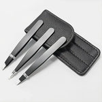 1/3Piece Premium Stainless Steel Eyebrow Tweezers Set Precision Sharp Flat/Slant/Pointed Tip Tweezers for Body