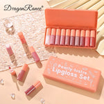 10colors Orange Water Sample Lip Glaze Lipstick Set Moisturizing Lip Gloss Lip Gloss Dye Lipstick lovely set