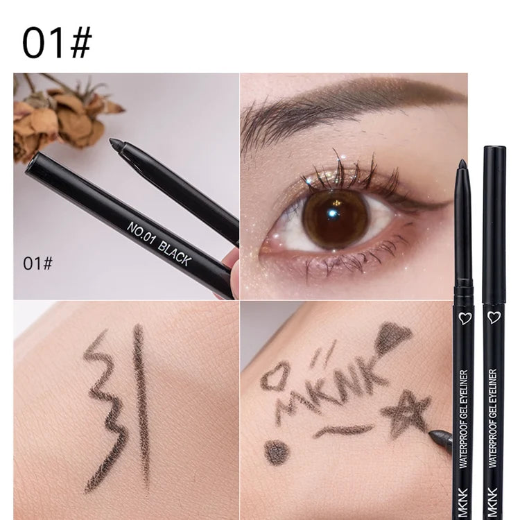 10pcs Black And Brown Ultra Fine Smooth Eyeliner Gel Pen Is Not Easy To Faint Makeup Pen Head Ultra Fine Suitable For Beginners