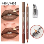 1 Matte Double-Ended Lipliner+1 Sharpening,Waterproof Long Lasting Color Payoff,Easy To Apply, Precisely Outlines The Lip Shape.