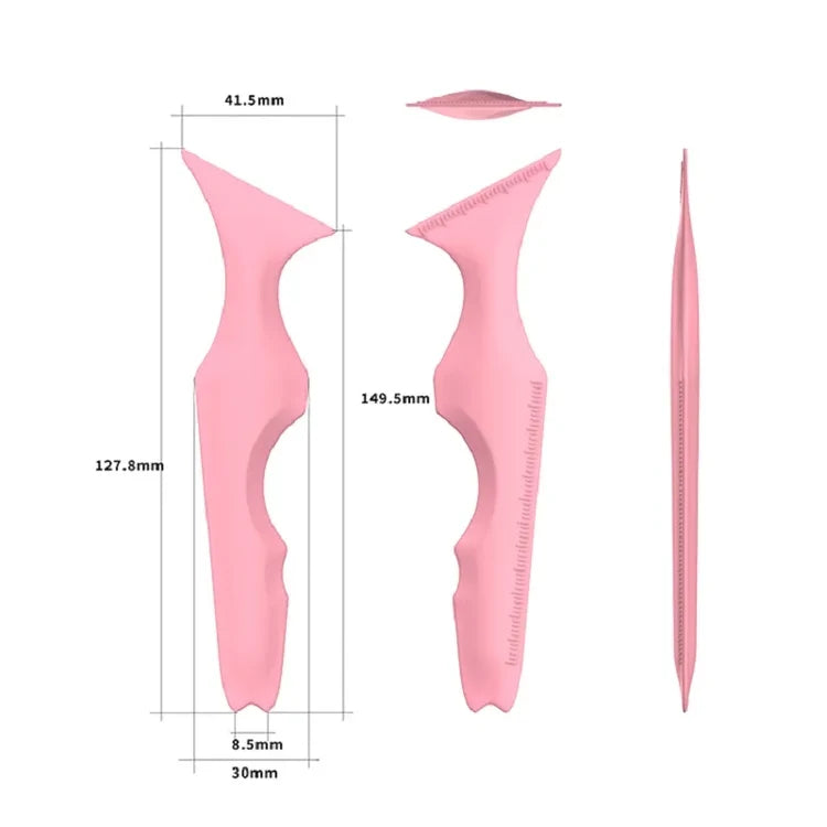 1 Pc Silicone Eyeliner Stencils Ruler Reusable Winged Tip Eyeliner Aid Eyebrow Pencil Stencil 5 in1 Multi-Functional Makeup Tool