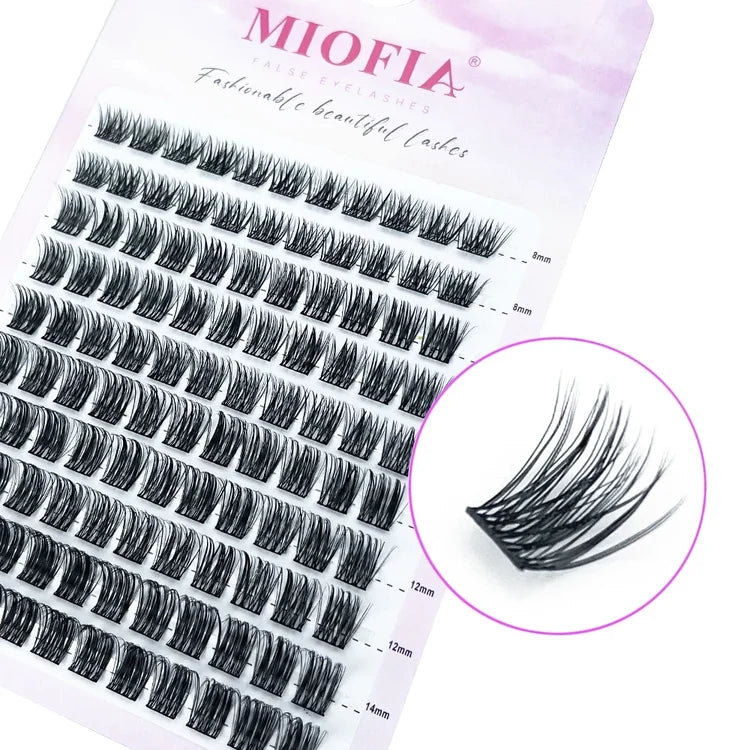 1 Box/120 Clusters Mink Eyelashes 8-14mm Individual Lashes Natural Look D Curl Fluffy Cluster Lashes DIY Eyelash Extension Tools