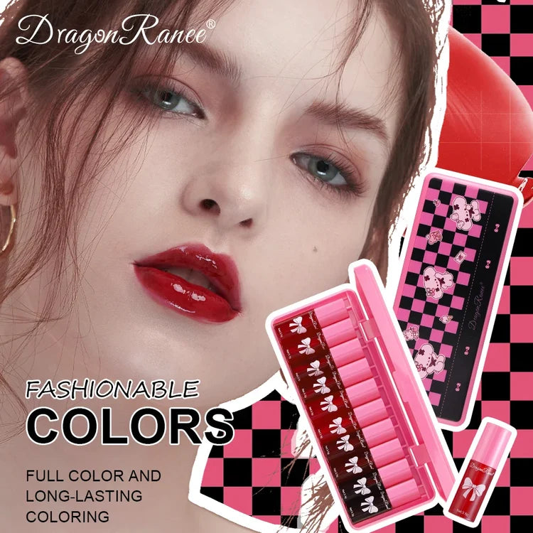 10 pack lip gloss set, easy to color and non fading, moisturizing lip gloss, waterproof and moisturizing lipstick water