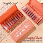 10colors Orange Water Sample Lip Glaze Lipstick Set Moisturizing Lip Gloss Lip Gloss Dye Lipstick lovely set