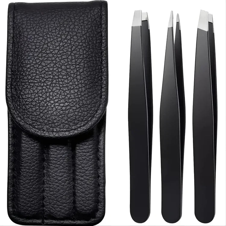 1/3Piece Premium Stainless Steel Eyebrow Tweezers Set Precision Sharp Flat/Slant/Pointed Tip Tweezers for Body