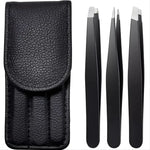 1/3Piece Premium Stainless Steel Eyebrow Tweezers Set Precision Sharp Flat/Slant/Pointed Tip Tweezers for Body
