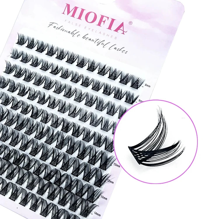 1 Box/120 Clusters Mink Eyelashes 8-14mm Individual Lashes Natural Look D Curl Fluffy Cluster Lashes DIY Eyelash Extension Tools