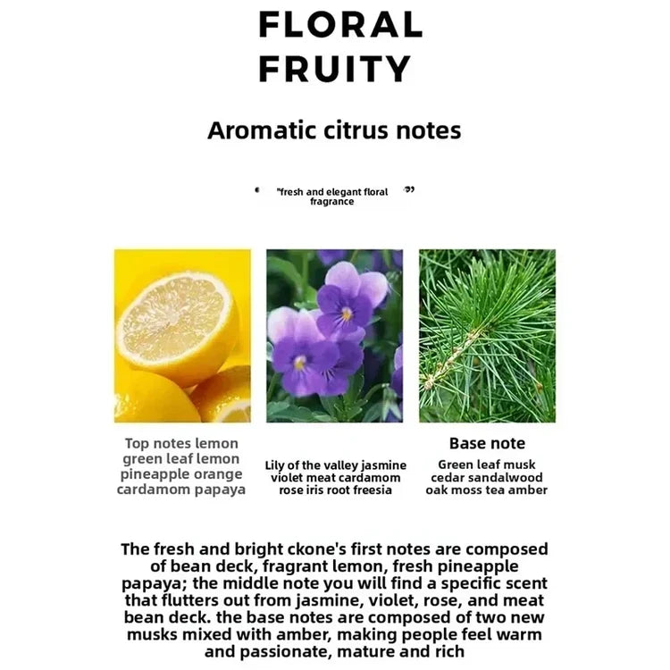 100ml Citrus Aromatic Unisex Fragrance Mist Fresh Fruity Woody Scent Vibrant Refreshing Body Spray Daily Perfume Daily Use